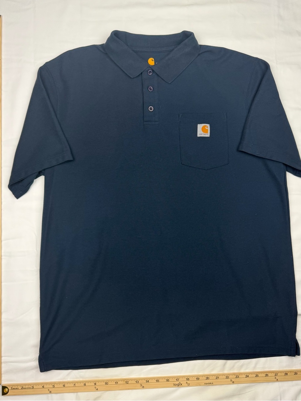Carhartt Men’s Dark Navy Pocket Polo with Logo